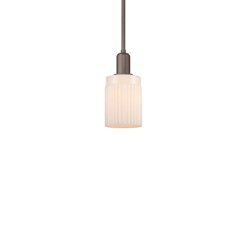 Innovations Lighting 716-1S-10-5 Hadley Pendant Hadley 5" Wide Mini - Oil Rubbed Bronze / Matte White