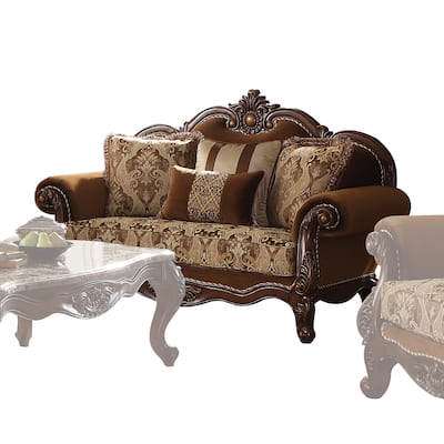 Kipling Cherry Oak Loveseat with 4 Pillows