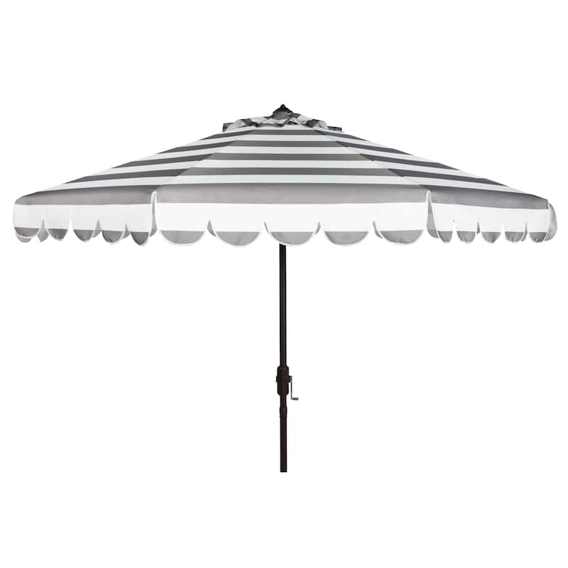 SAFAVIEH Nargiz Single Scallop Striped 9 Ft Crank Umbrella