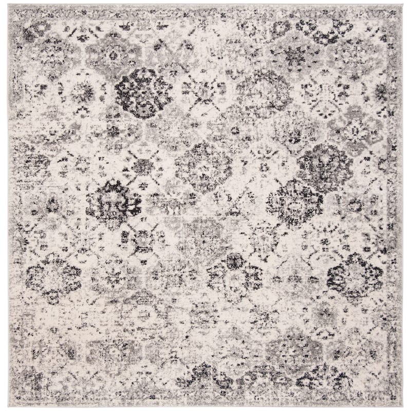 SAFAVIEH Madison Avery Boho Chic Distressed Area Rug - 5'3" x  5'3" - Silver/Grey - Runner/Square