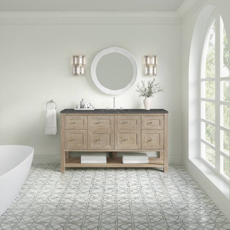 Breckenridge 60" Single Vanity, Whitewashed Oak - 60S
