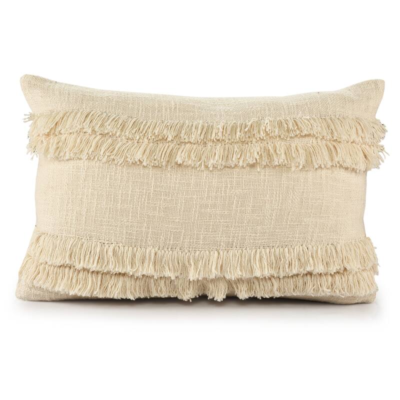 Sevita Beverly Fringed Solid Throw Pillow
