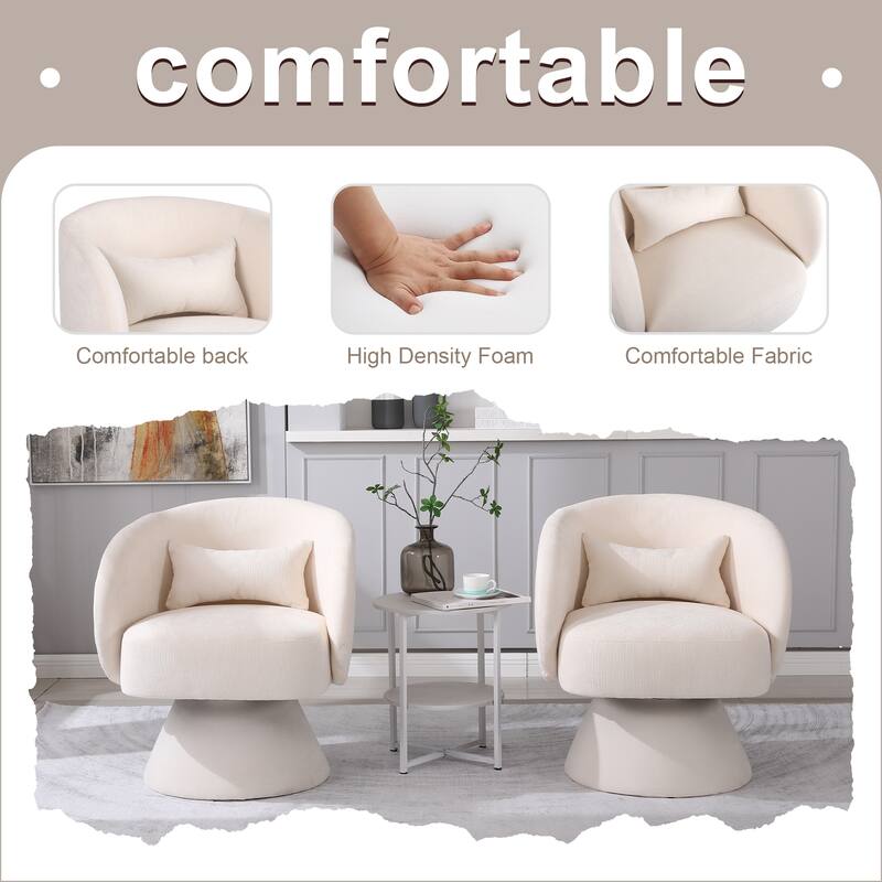 Upholstered Swivel Armchair (Set of 2)