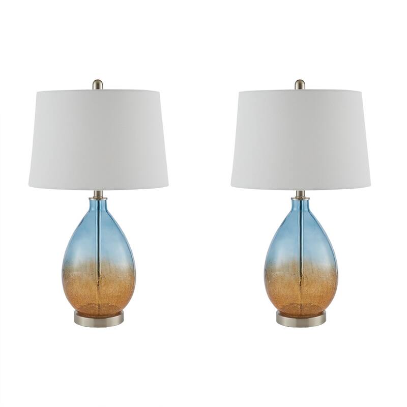 Cortina Ombre Glass Table Lamp, Set of 2 for living room,bedroom,and dining room