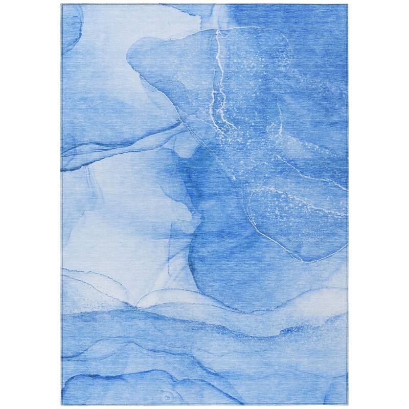 Machine Washable Indoor/ Outdoor Abstract Chantille Rug