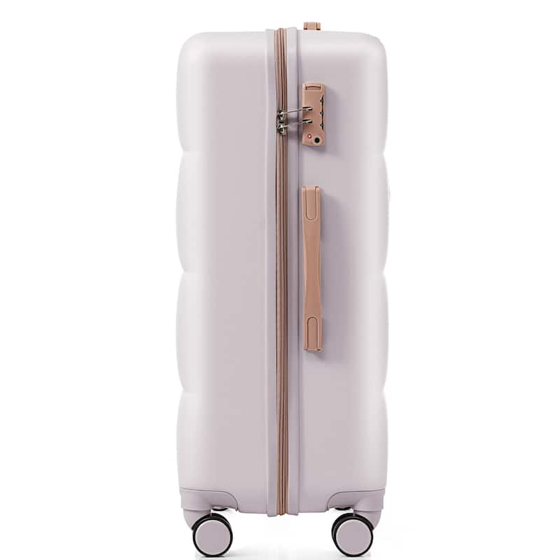 Luggage Set of 3, Airline Certified Carry-on Luggage with Cup Holder, ABS Hard Shell Luggage with Spinner Wheels