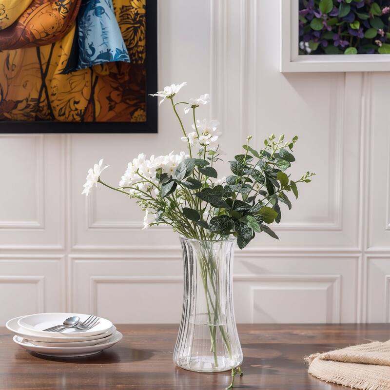 Clear Glass Flower Vases for Centerpiece Table Home Indoor Desk Decor, Crystal Vase, Glass Vase Thickening Design Suitable