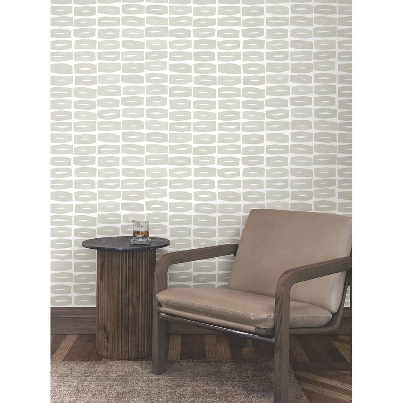 York Wallcoverings Modernist Motif Lichen Grey Wallpaper