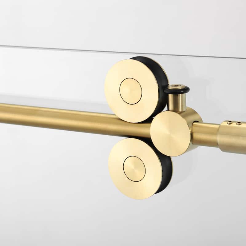 Villena 60" W x 78" H Single Sliding Shower Door,Brushed Gold - 60 inches