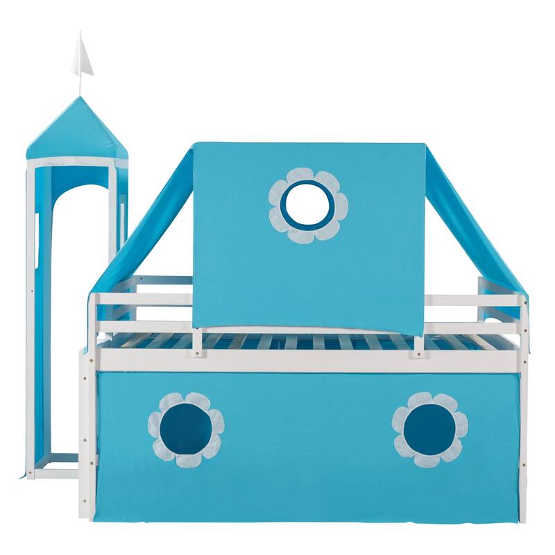Bunk Bed with Slide Tent and Tower