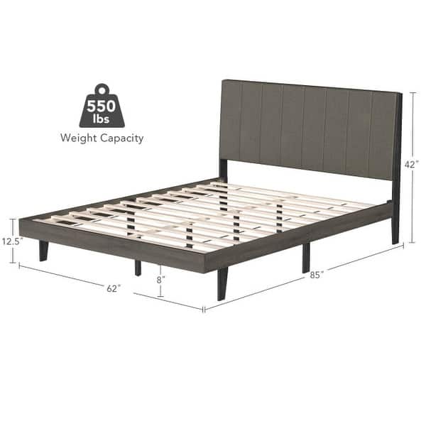 Upholstered Tufted Bed Frame without Mattress - Queen - Bed Bath ...