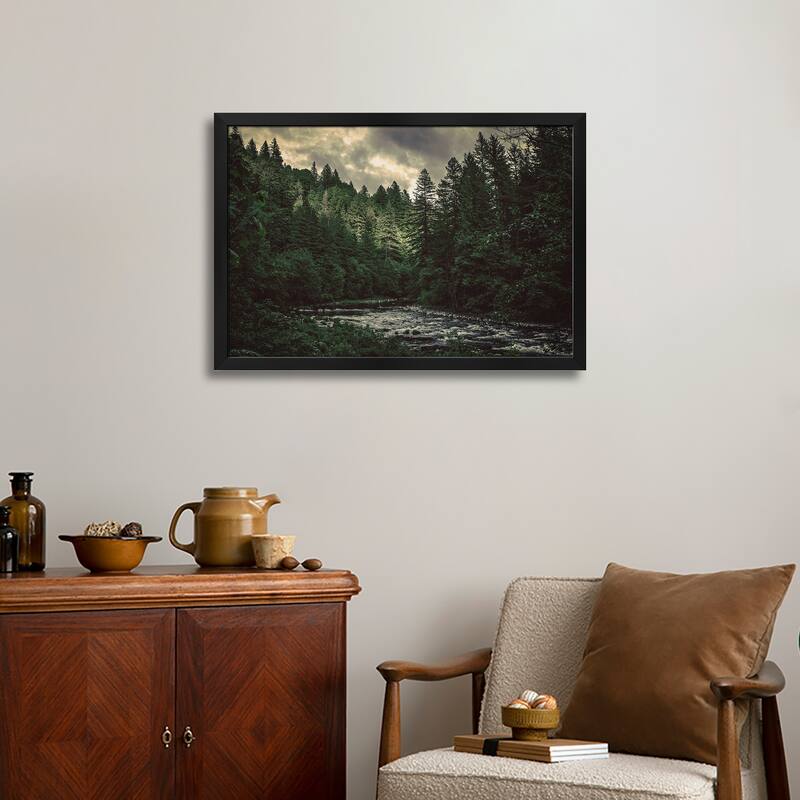 Pacific Northwest River And Trees Premium Framed Poster by Nature Magick