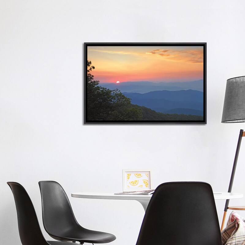 iCanvas "Sunset Over The Pisgah National Forest From The Blue Ridge Parkway, North Carolina I" by Tim Fitzharris Framed