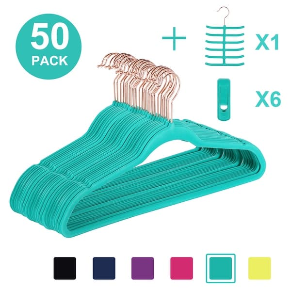 slide 1 of 44, Hanger Sets Heavy Duty Velvet Hangers 50 Pack-Non Slip &Ultra Thin - 50pack