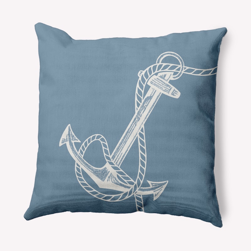 Anchored Nautical Decorative Indoor Pillow - Dusty Smoke - 20" x 20"