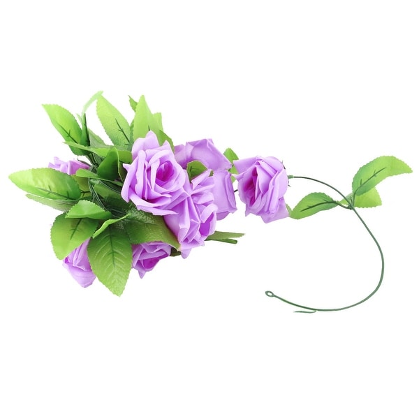 Home Plastic Wall Hanging Decoration Artificial Emulational Flower Vine Purple