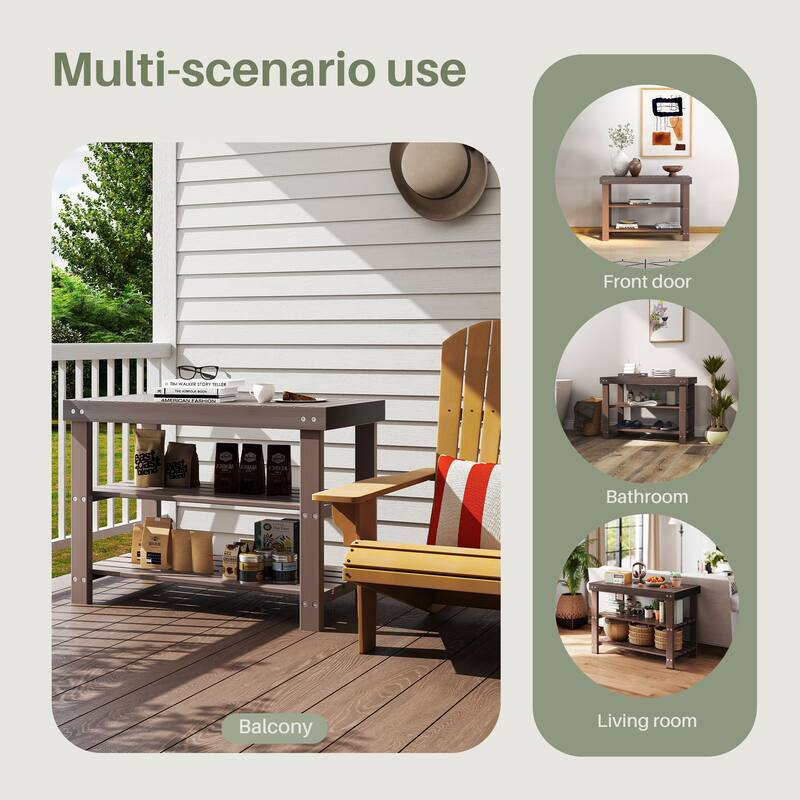 3-Tier Bamboo Shoe Rack Bench with Storage, Black, Brown, Wood