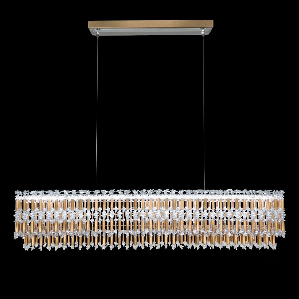 Tahitian 48in 1-Light LED Linear Pendant 3000-3500-4000K CCT with Clear Optic Crystal - 48