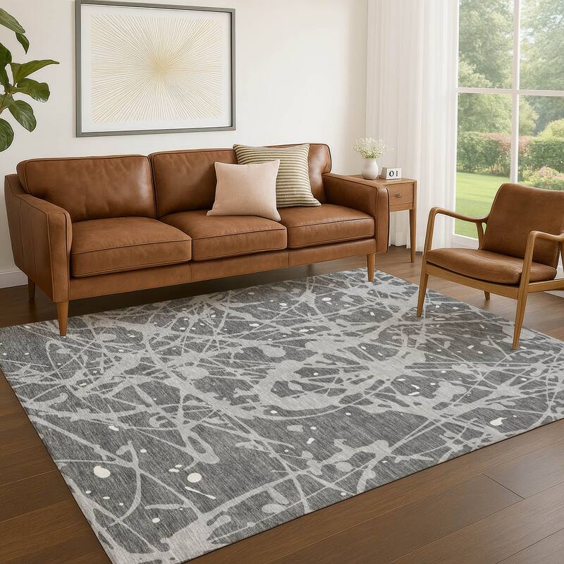 Machine Washable Indoor/ Outdoor Modern Campo Chantille Rug