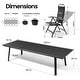 preview thumbnail 2 of 41, 9/11/13-Piece Outdoor Patio Dining Set All-Weather Aluminum Dining Table with Umbrella Hole and Adjustable Folding Chairs