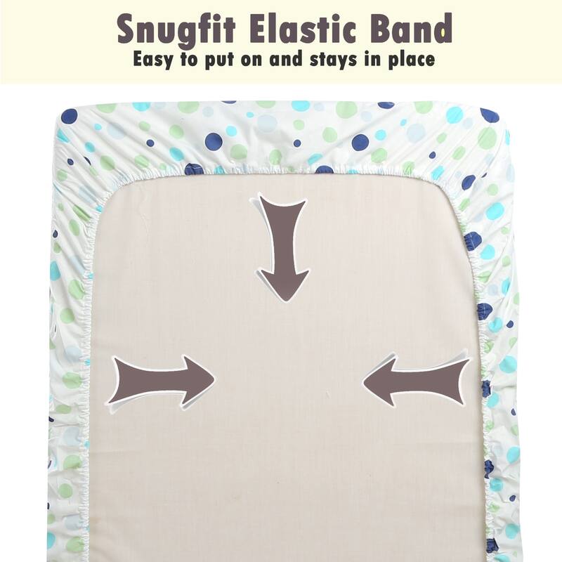 Unisex Multi-color Cotton Toddler/Baby Crib Child Fitted Sheet Set (Pack of 3) - N/A