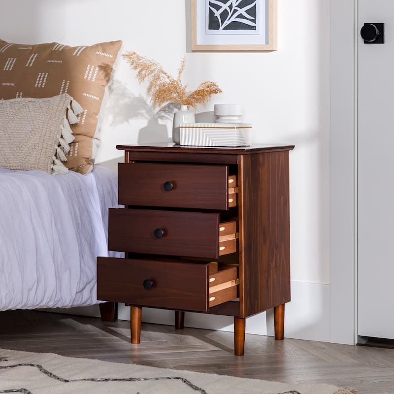 Middlebrook Bullrushes Solid Wood 3-Drawer Nightstand