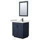Option Dark Blue, Black Trim, White Cultured Marble Top