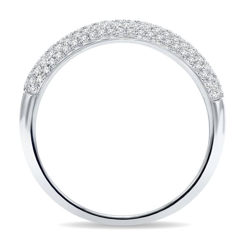 Women's 1/2 Carat TW Round Diamond Pave Set Wedding Anniversary Band in 10K White Gold