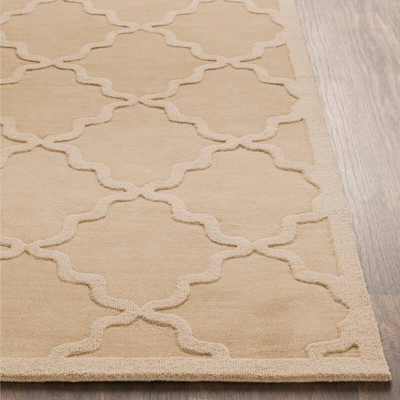 Hand-Tufted Amy Tone-on-Tone Lattice Wool Area Rug