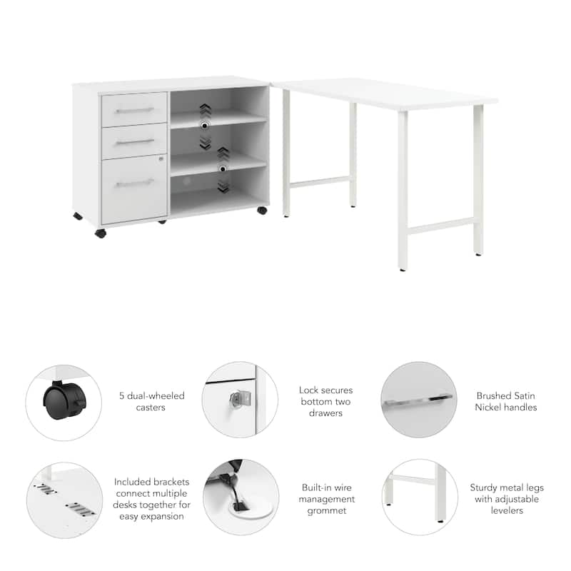 Bush Business Furniture Hustle 48W x 24D Computer Desk with Storage