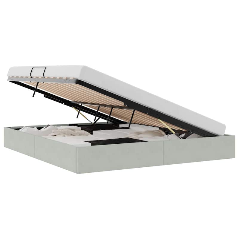 vidaXL Storage Bed with Mattress in Velvet