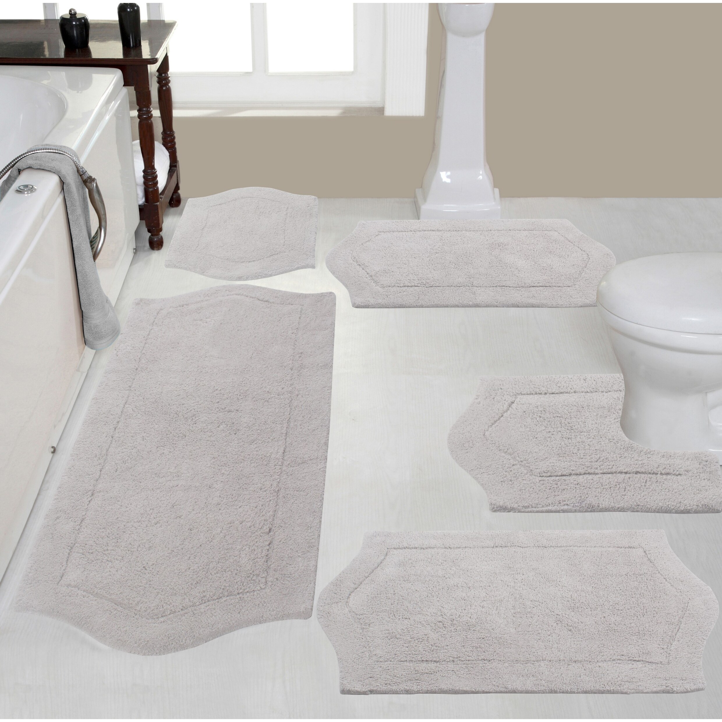 5 piece bathroom store rug sets
