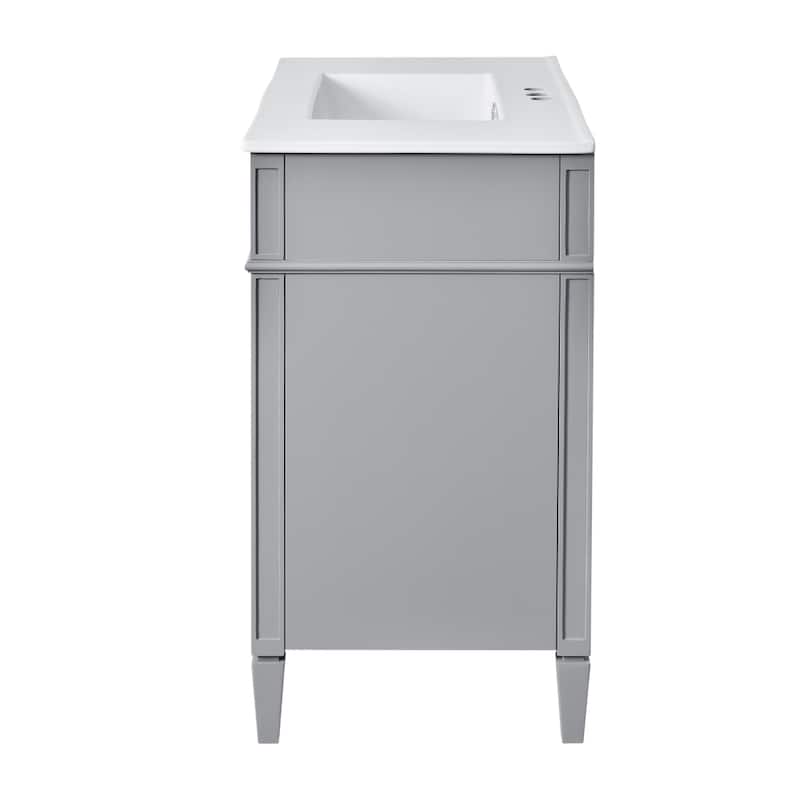 36 in. Modern MDF Bathroom Vanity with White Ceramic Top Sink and Tip out Drawer