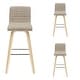 preview thumbnail 103 of 120, Skara Swivel Bar Stool, Upholstered Bar Height Chair with Bentwood Frame Set of 3 - Vintage Taupe Faux Leather & Oak
