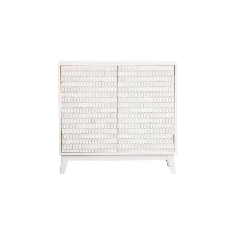 36 Inch Rectangular 2 Door Accent Cabinet Console, Single Shelf, White