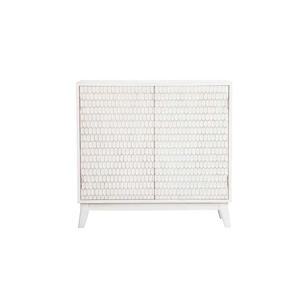 36 Inch Rectangular 2 Door Accent Cabinet Console, Single Shelf, White