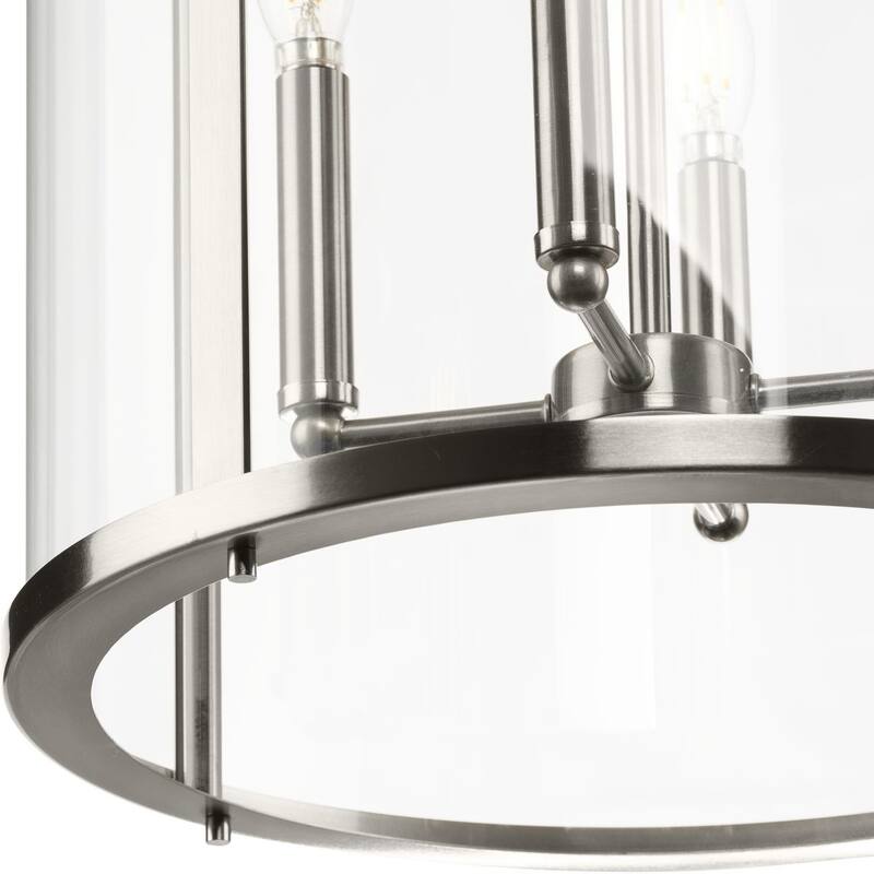 Gilliam Collection Four-Light Brushed Nickel New Traditional Hall & Foyer - 15 in x 15 in x 30.62 in