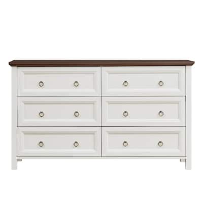 6 Drawers Wood Dresser for Bedroom