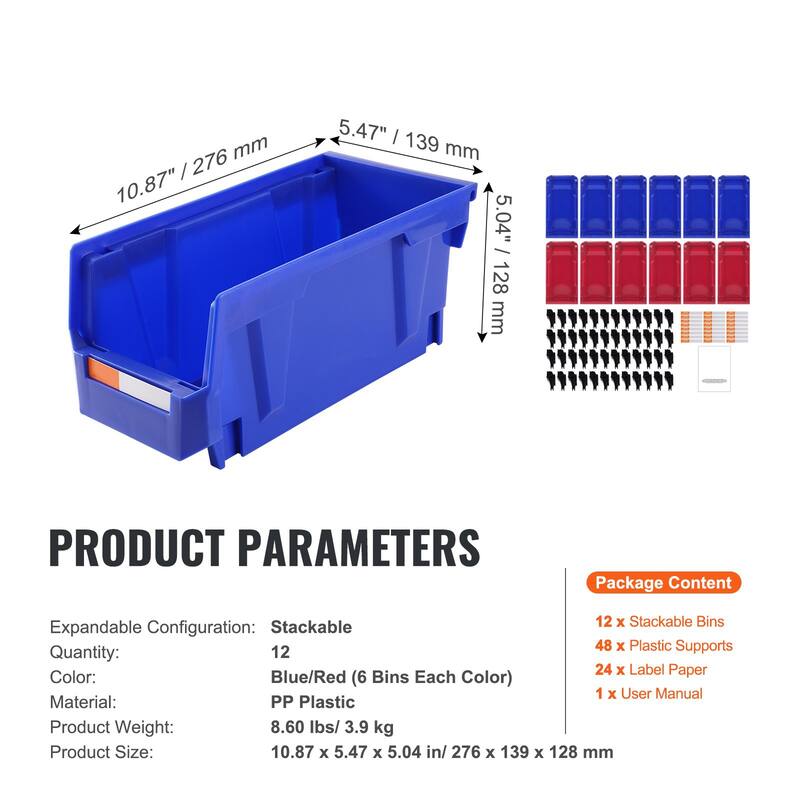 Stackable Storage Bins with Labels, Containers for Closet and Pantry Organization