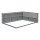 preview thumbnail 8 of 7, Grey Full Size Wood Floor Bed with L-shaped Bookcases, Sliding Doors, without Slats
