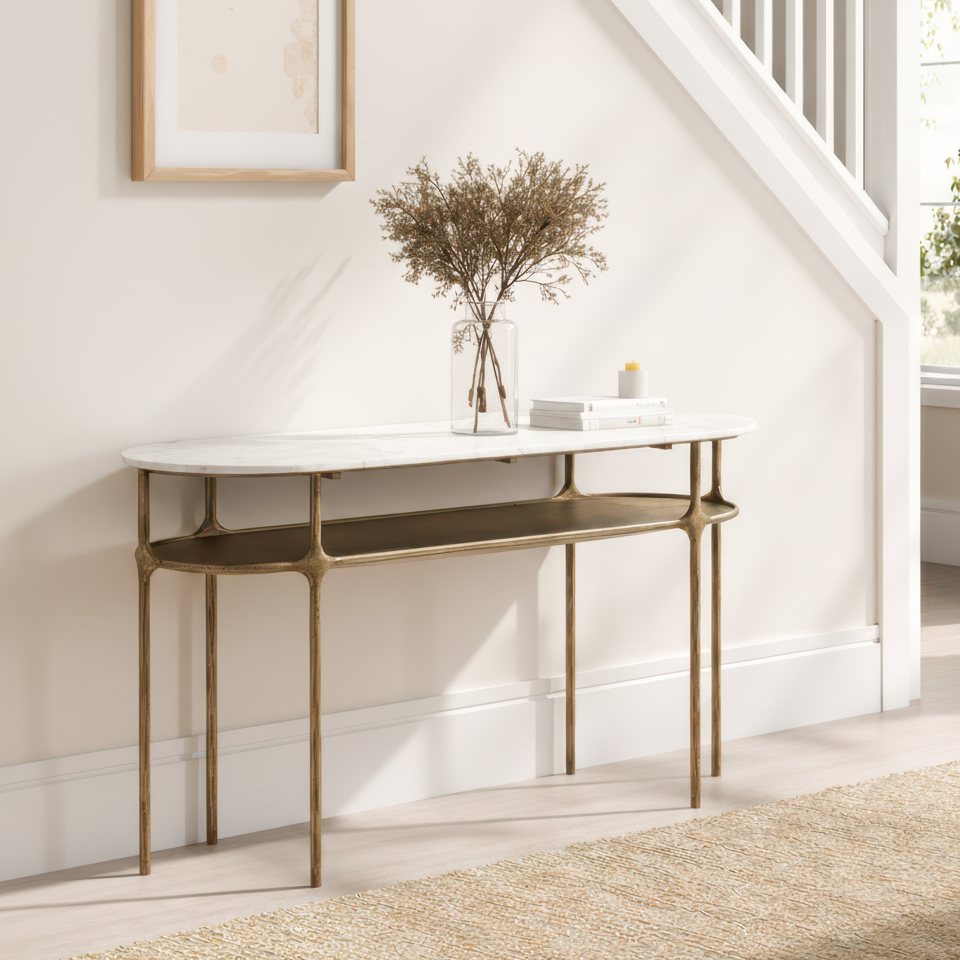Bild Console Table White & Brass