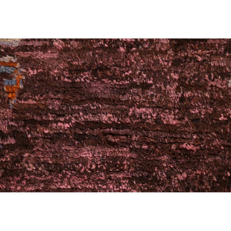 Hand Knotted Oriental 100% Wool Carpet Modern Geometric Pink Moroccan Area Rug - 8' 1'' X 5' 8''
