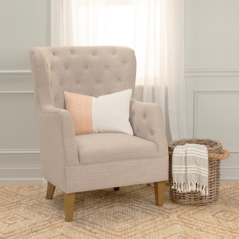 Rizzy Home Transitional Natural Poly Filled Decorative Pillow 14"x20"