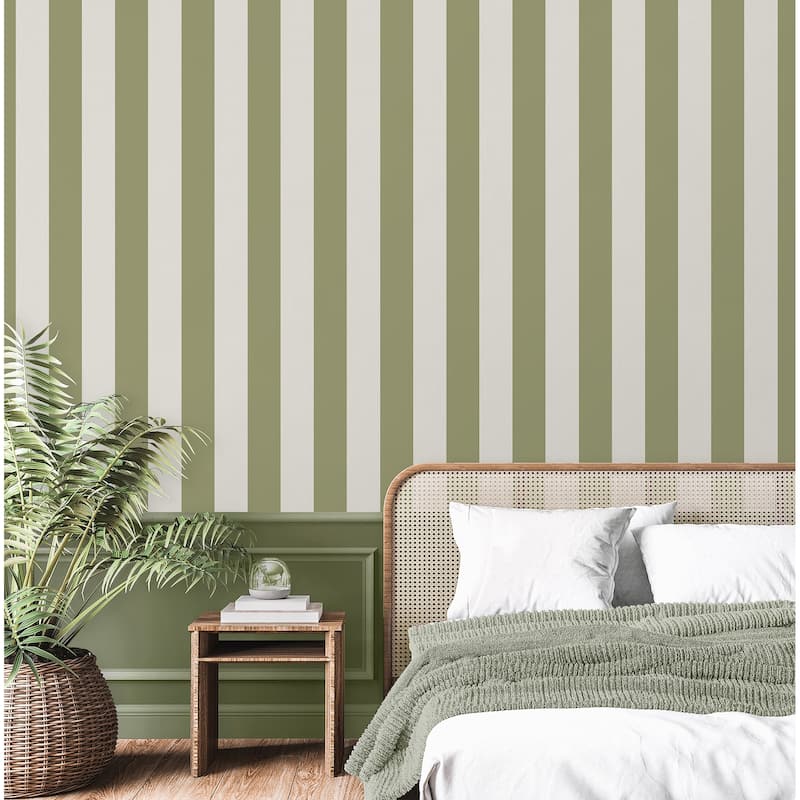 Fine Decor Tavish Sage Stripe Wallpaper