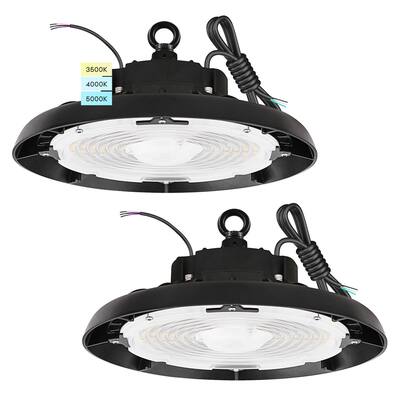 Luxrite 100/120/150W UFO High Bay LED Shop Lights, Up to 22500 Lumens, 3CCT, 5FT Hardwire Cable, IP65, UL 2 Pack