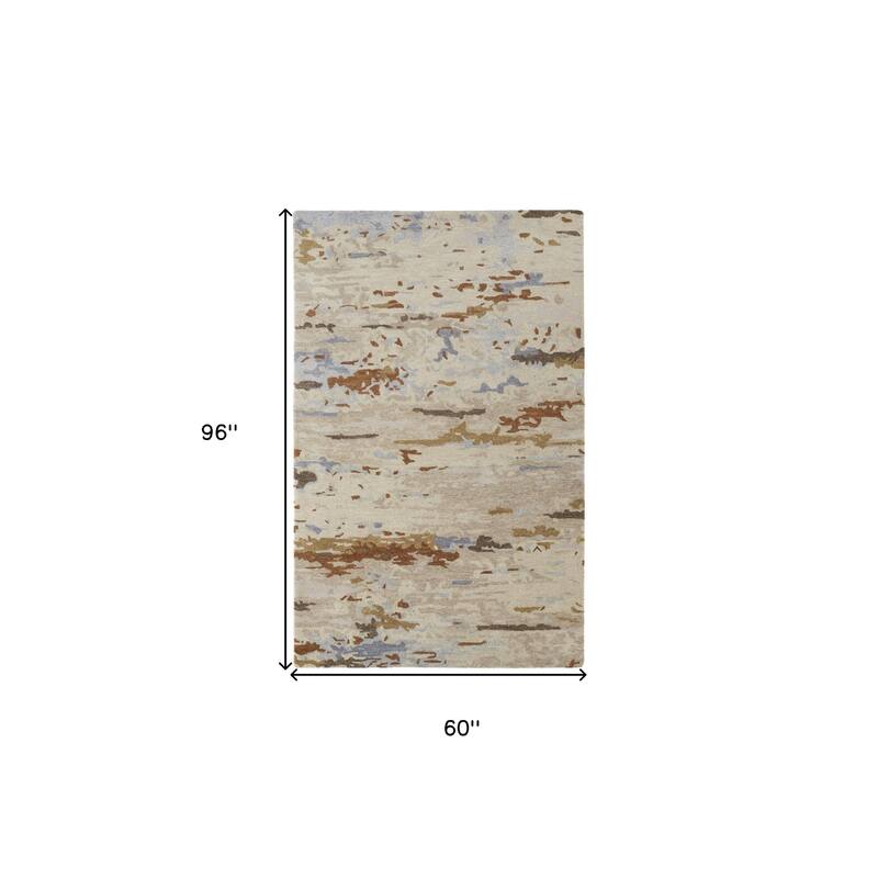 Xudu Hand Tufted Abstract Stain Resistant Soft Area Rug By HomeRoots - 5' x 8'