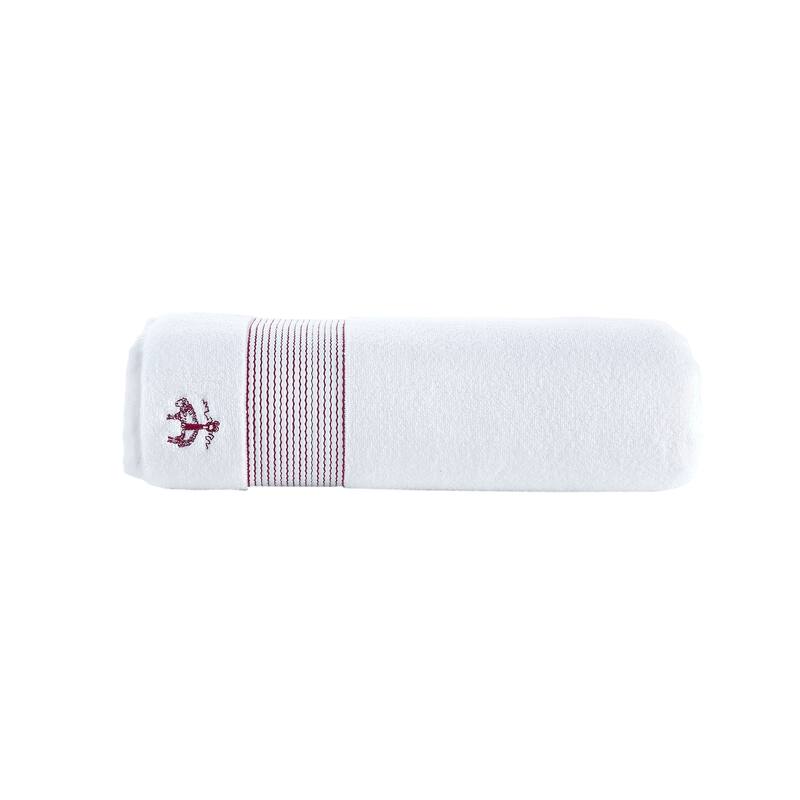 Brooks Brothers Rope Stripe Border Bath Sheet - Scarlet Sage