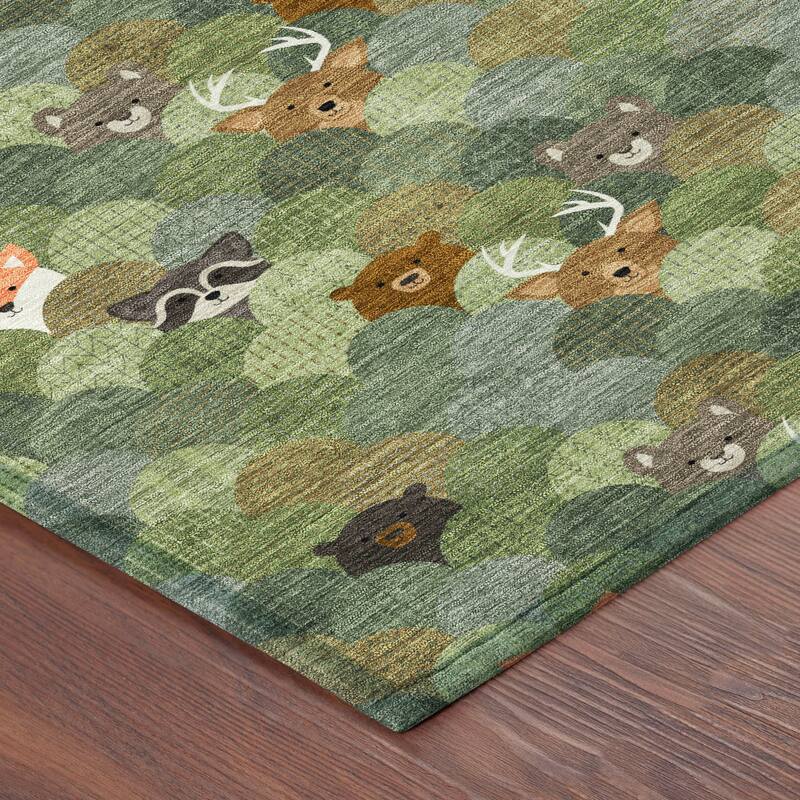 Machine Washable Indoor/ Outdoor Whimsy Critters Chantille Rug