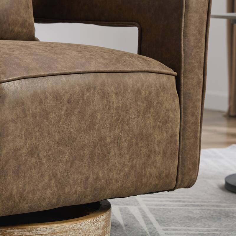 Swivel Accent Open Back Chair Modern Comfy Sofa Chair With Base For Nursery Bedroom Living Room Hotel Office