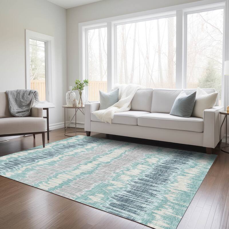 Machine Washable Indoor/ Outdoor Chantille Contemporary Ombre Rug